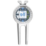 Blue Argyle Golf Divot Tool & Ball Marker (Personalized)