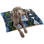 Blue Argyle Dog Bed - Large w/ Name or Text