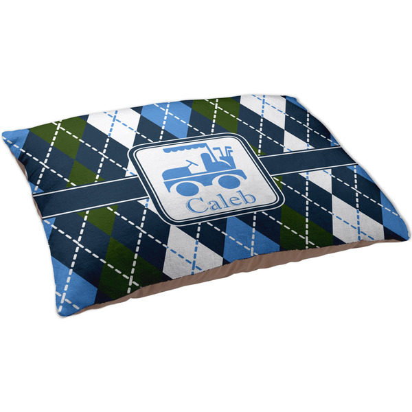 Blue Argyle Dog Bed - Large