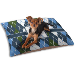 Blue Argyle Dog Bed - Small w/ Name or Text