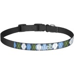 Blue Argyle Dog Collar - Large (Personalized)