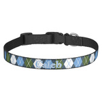 Blue Argyle Dog Collar (Personalized)