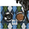 Blue Argyle Dog Food Mat - Large w/ Name or Text