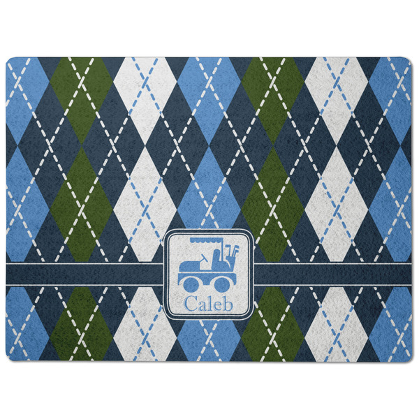 Blue Argyle Dog Food Mat - Medium without bowls