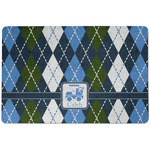 Blue Argyle Dog Food Mat w/ Name or Text