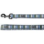 Blue Argyle Deluxe Dog Leash (Personalized)