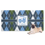 Blue Argyle Dog Towel (Personalized)