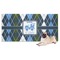 Blue Argyle Dog Towel (Personalized)