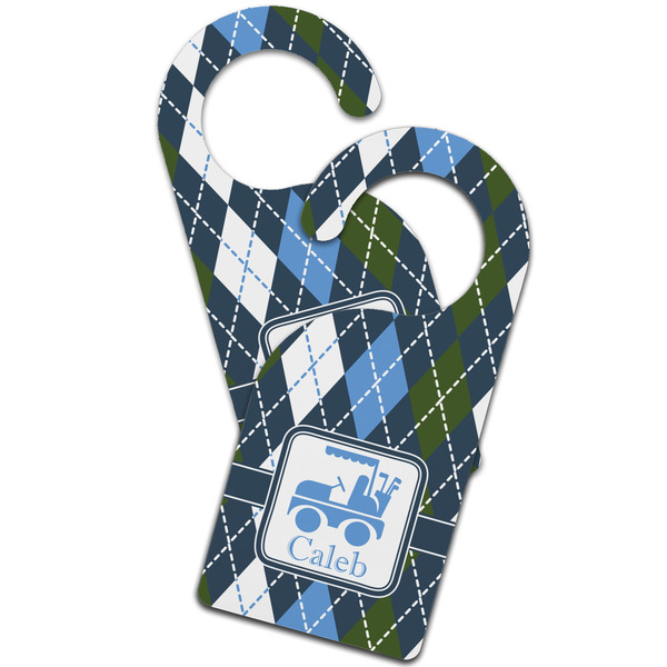Blue Argyle Door Hanger - MAIN