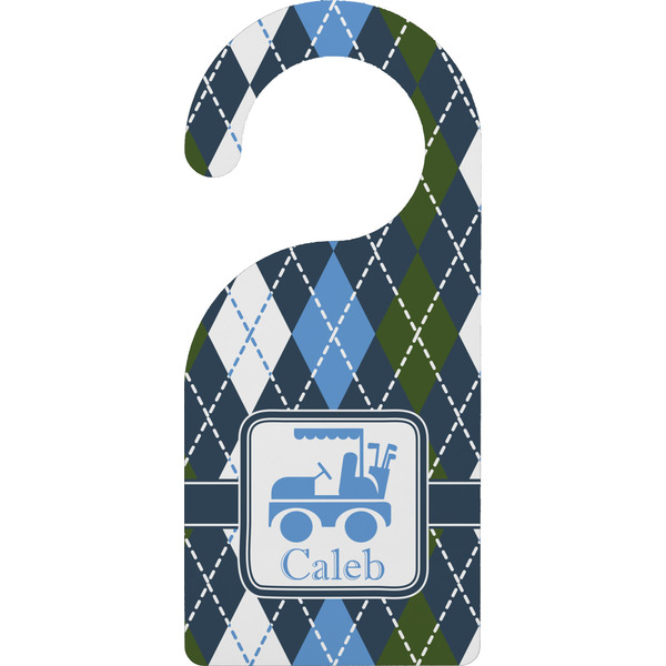 Custom Blue Argyle Door Hanger w/ Name or Text