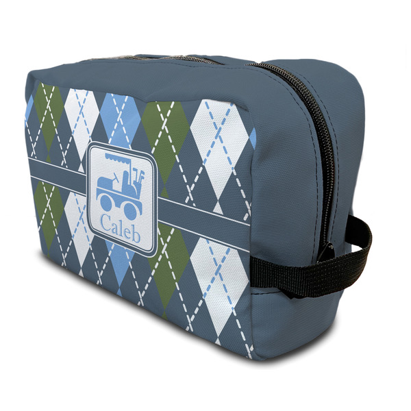 Custom Blue Argyle Toiletry Bag / Dopp Kit (Personalized)