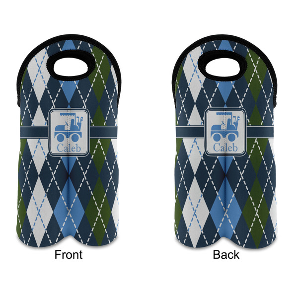 Blue Argyle Double Wine Tote - APPROVAL (new)