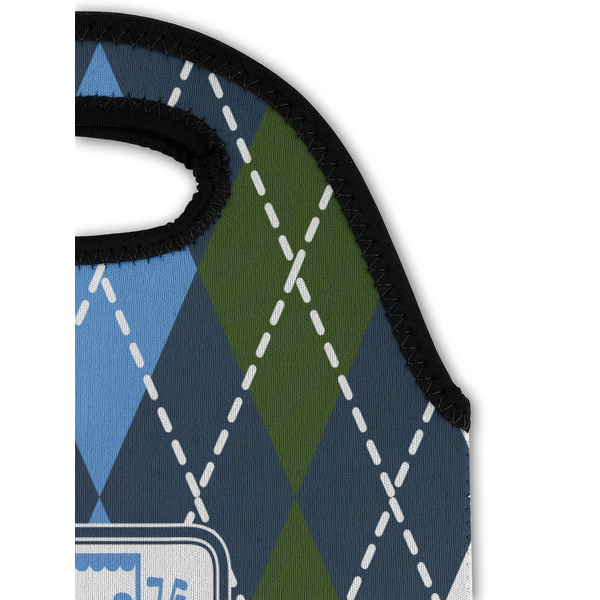 Blue Argyle Double Wine Tote - Detail 1 (new)