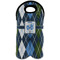Blue Argyle Double Wine Tote - Front (new)