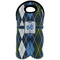 Blue Argyle Wine Tote Bag (2 Bottles) w/ Name or Text