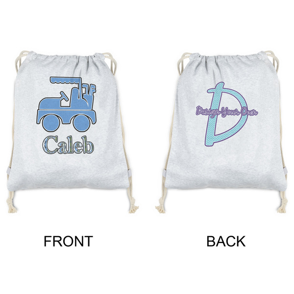 Blue Argyle Drawstring Backpacks - Sweatshirt Fleece - Double Sided - APPROVAL