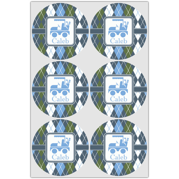 Blue Argyle Drink Topper - Large - Set of 6