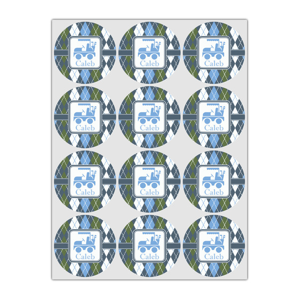 Blue Argyle Drink Topper - Small - Set of 12