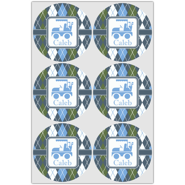 Blue Argyle Drink Topper - XLarge - Set of 6