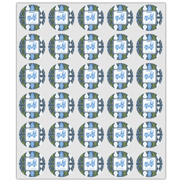 Blue Argyle Drink Topper - XSmall - Set of 30