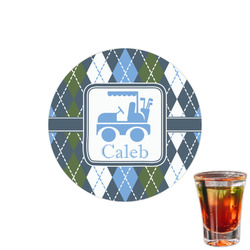 Blue Argyle Printed Drink Topper - 1.5" (Personalized)