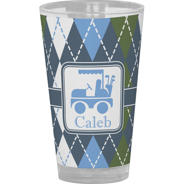 Custom Blue Argyle Pint Glass - Full Color (Personalized)