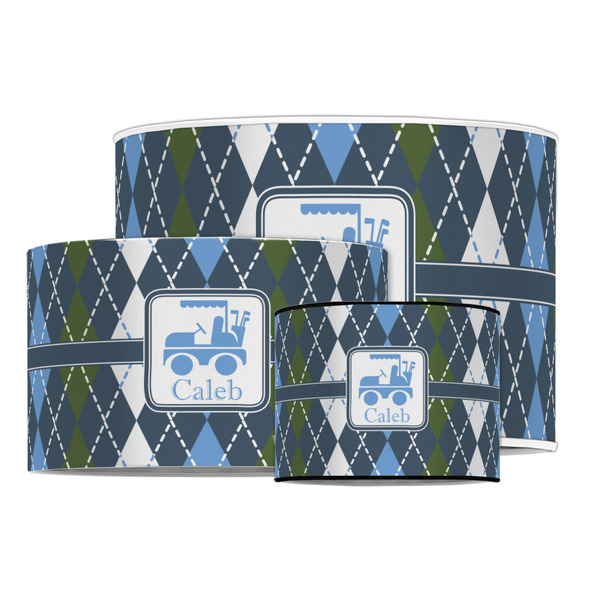 Blue Argyle Drum Lampshades - MAIN