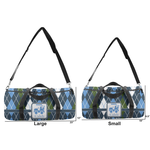 Blue Argyle Duffle Bag Small and Large