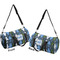 Blue Argyle Duffle bag large front and back sides