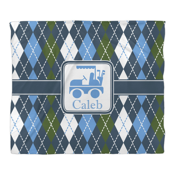 Blue Argyle Duvet Cover - King - Front