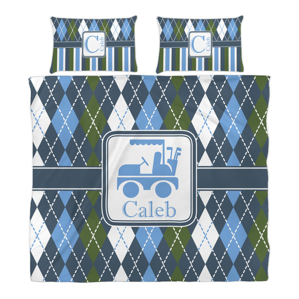 Blue Argyle Duvet Cover Set - King - Alt Approval