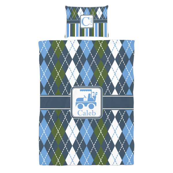Blue Argyle Duvet Cover Set - Twin - Alt Approval