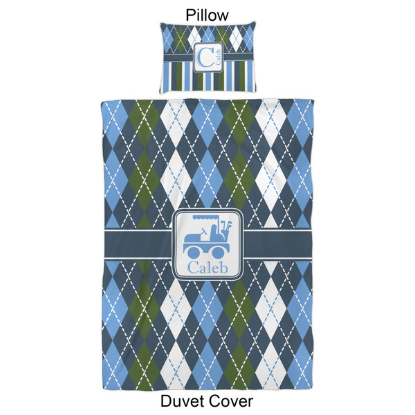 Blue Argyle Duvet Cover Set - Twin XL - Approval