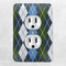 Blue Argyle Electric Outlet Plate - LIFESTYLE