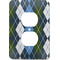 Blue Argyle Electric Outlet Plate