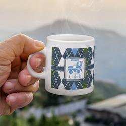 Blue Argyle Single Shot Espresso Cup - Single (Personalized)