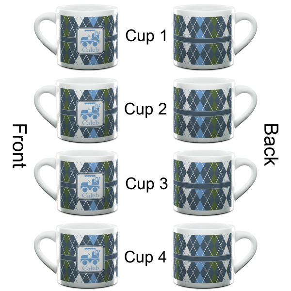 Blue Argyle Espresso Cup - 6oz (Double Shot Set of 4) APPROVAL
