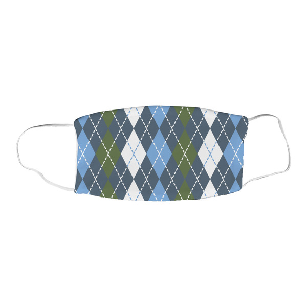 Blue Argyle Fabric Face Mask