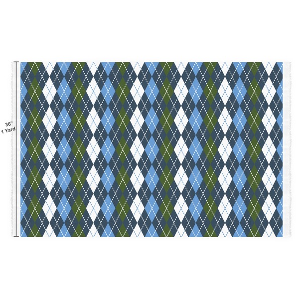 Blue Argyle Fabric Full Yard