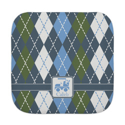 Blue Argyle Face Towel (Personalized)