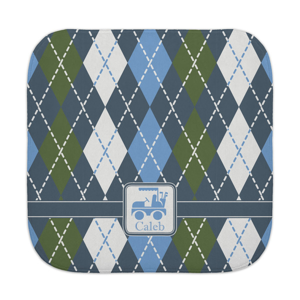 Custom Blue Argyle Face Towel (Personalized)