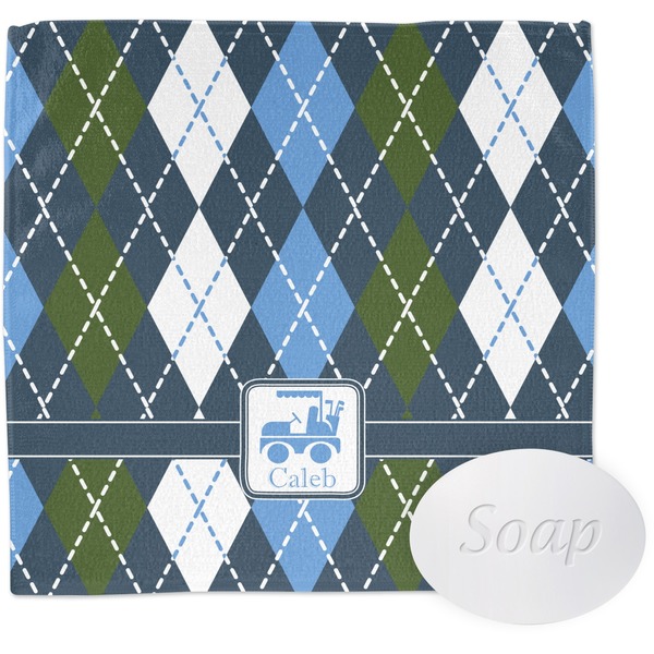 Custom Blue Argyle Washcloth (Personalized)
