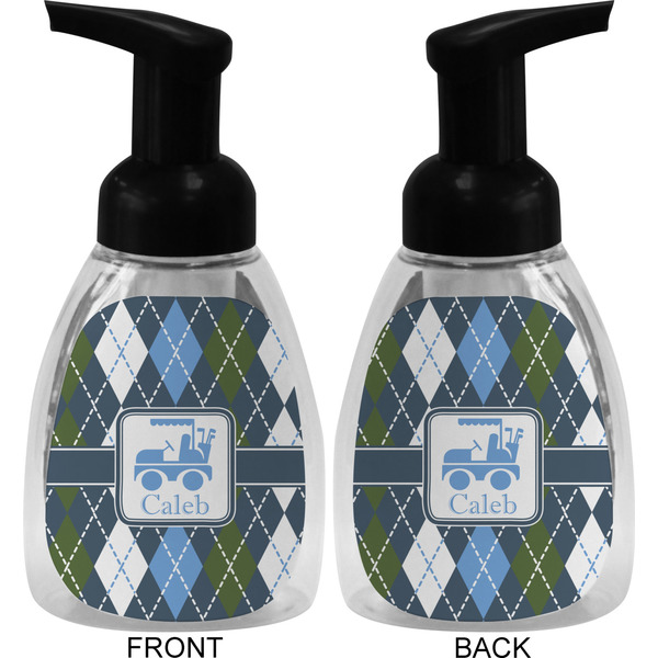 Blue Argyle Foam Soap Bottle (Front & Back)