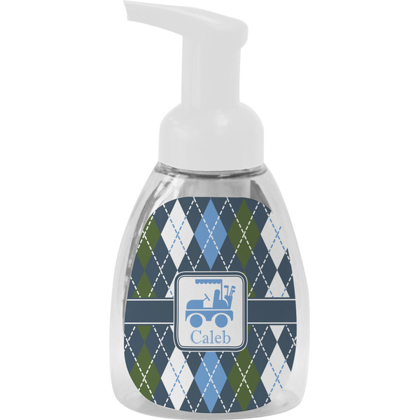 Custom Blue Argyle Foam Soap Bottle (Personalized)