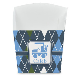 Blue Argyle French Fry Favor Boxes (Personalized)