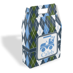 Blue Argyle Gable Favor Box (Personalized)