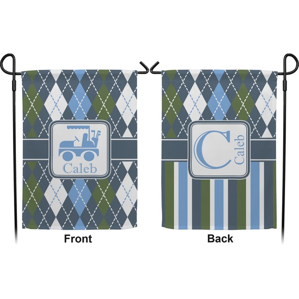Blue Argyle Garden Flag - Double Sided Front and Back