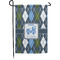 Blue Argyle Small Garden Flag - Single Sided w/ Name or Text