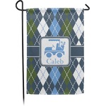 Blue Argyle Small Garden Flag - Double Sided w/ Name or Text