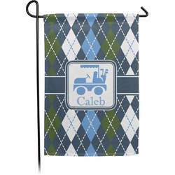 Blue Argyle Small Garden Flag - Double Sided w/ Name or Text
